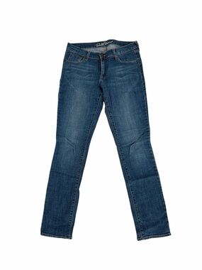 Old Navy Women's Straight-Leg Jeans in Dark Blue Denim